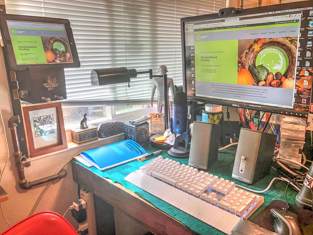 My desk. The heart of Shadowbend Studios!